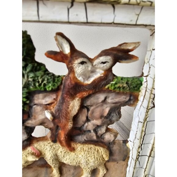 Vintage shabby chic Easter bunny spring rabbit lamb sheep frame picture hanging - Picture 2 of 10